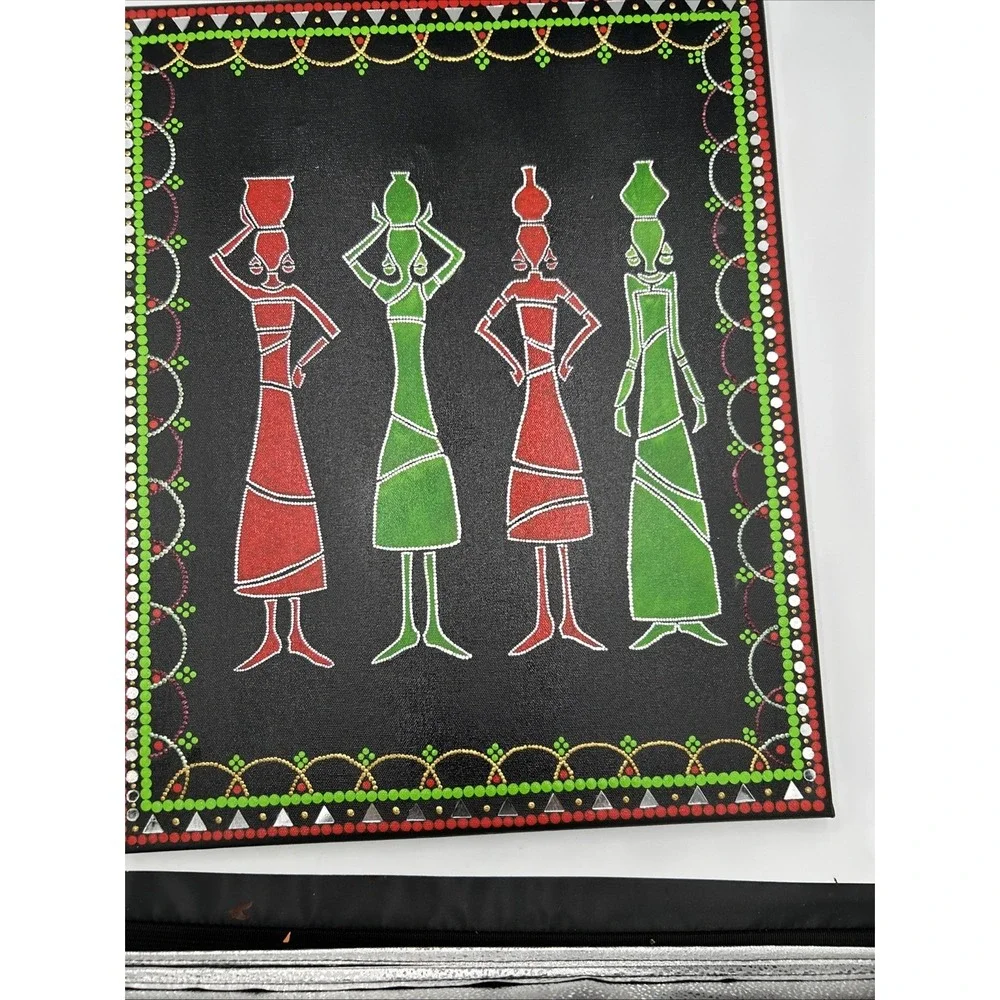 Hand designed Tribal Wall Art red and green